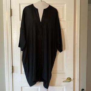 Women’s Black Silk Tunic Top